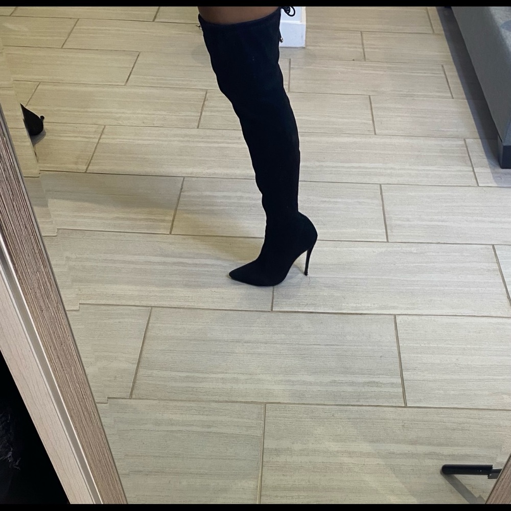 Black Thigh High Boots